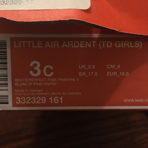 Nike Little Air Ardent (toddler girls) size 3c - Picture 4 of 4